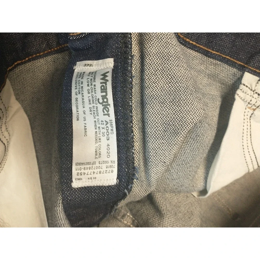 Wrangler Cowboy Cut 936 Slim Fit Mens Jeans 42x30 Prewashed Indigo NWT 936PWD